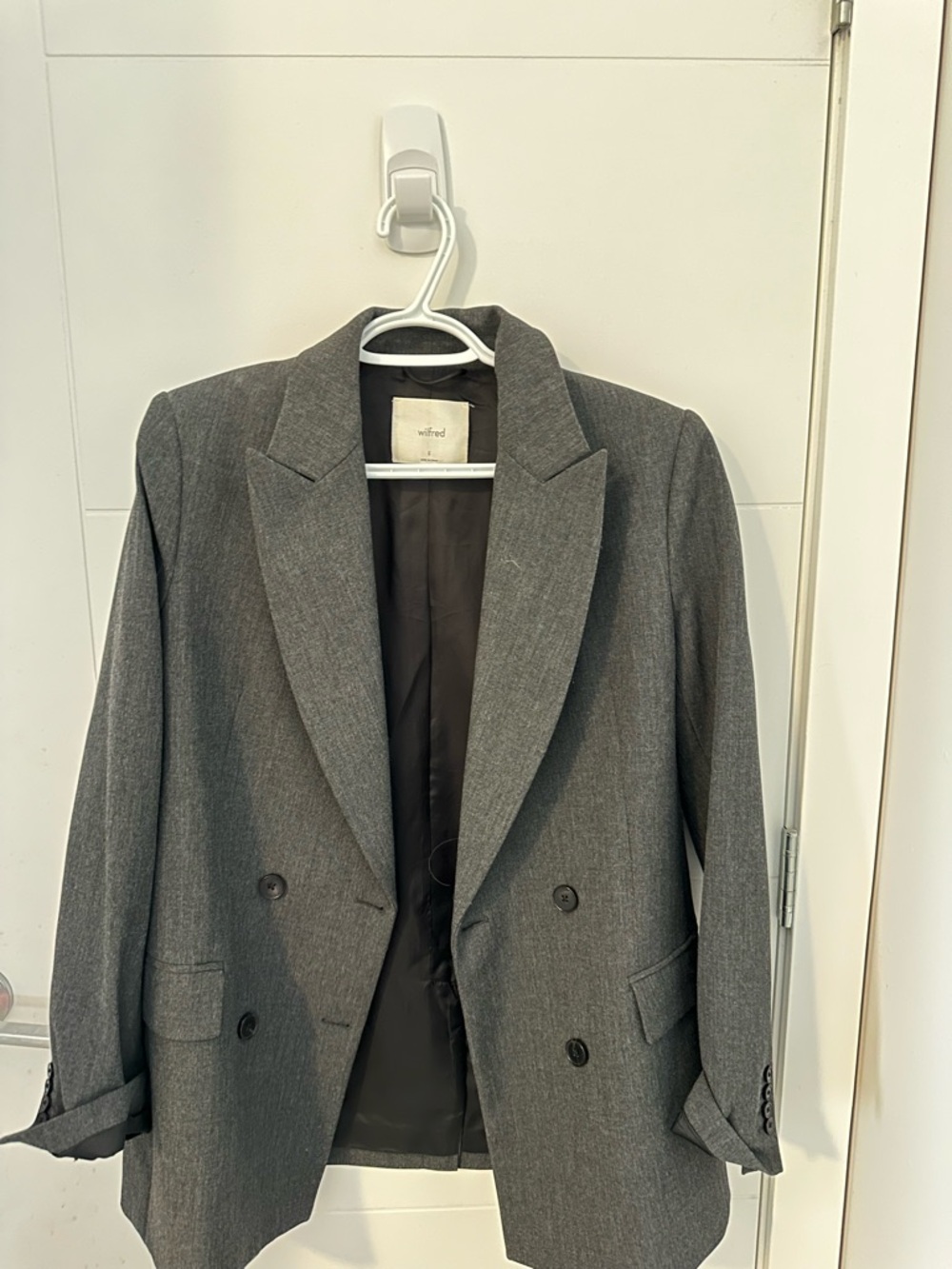 Wilfred Gray Double-Breasted Blazer